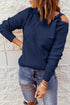 Strapped Cut Out Shoulder Turtleneck Sweater